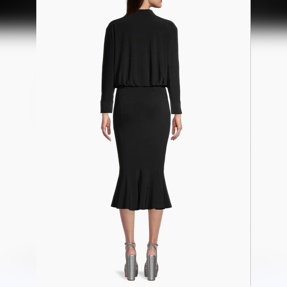 Norma Kamali Boyfriend Shirt Fishtail Midi Dress- Small - Picture 13 of 14
